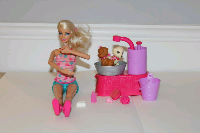 barbie dog grooming set